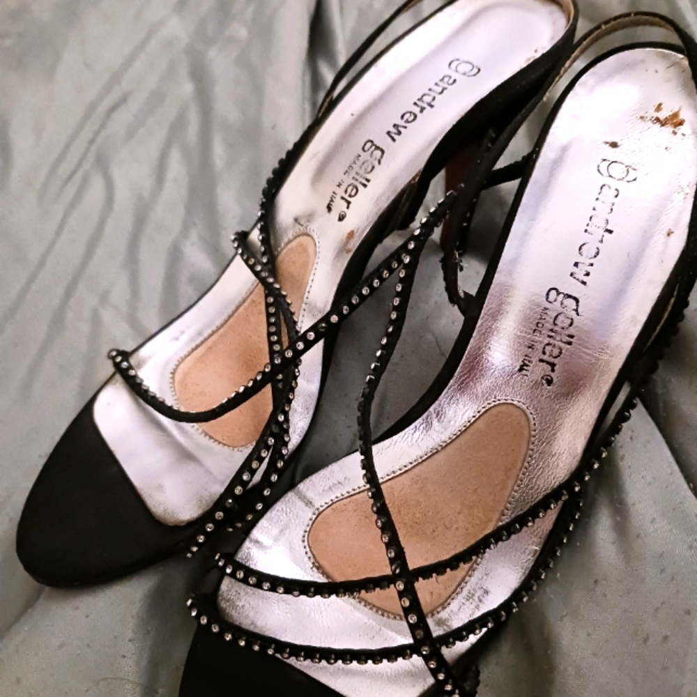Andrew Geller High Heels With Diamond Studs